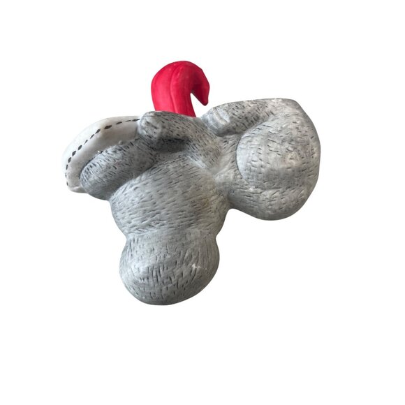 Vintage Christmas Mouse Stocking Holder Gray & Red Ceramic Taiwan 1987 - Picture 5 of 6